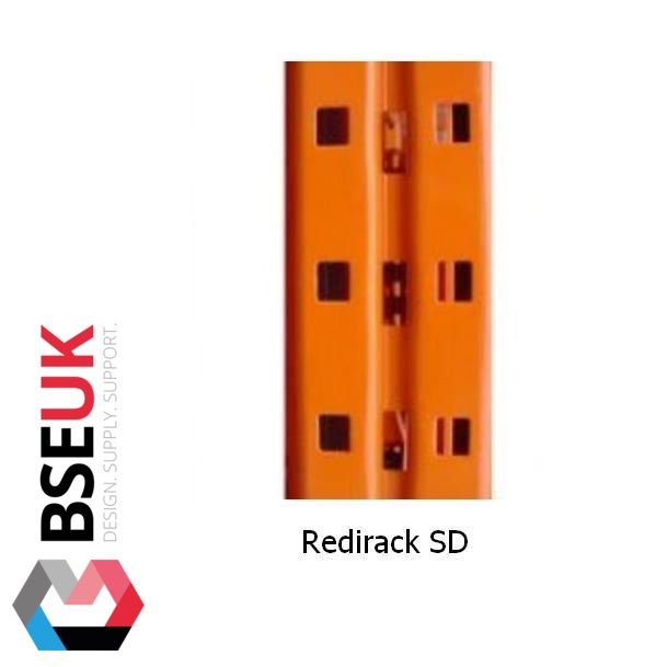 This pallet racking upright is from the Redirack SD storage system.