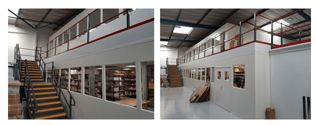 Mezzanine Flooring Installation to create office and storage space