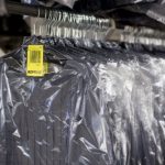 Sealed garments on racking system