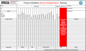 free racking damage report table download