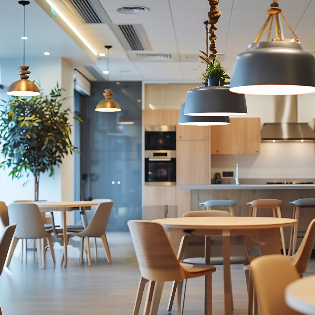 office-kitchen-space-dining-furniture Interior Design for Office Kitchen Spaces with Dining Furniture