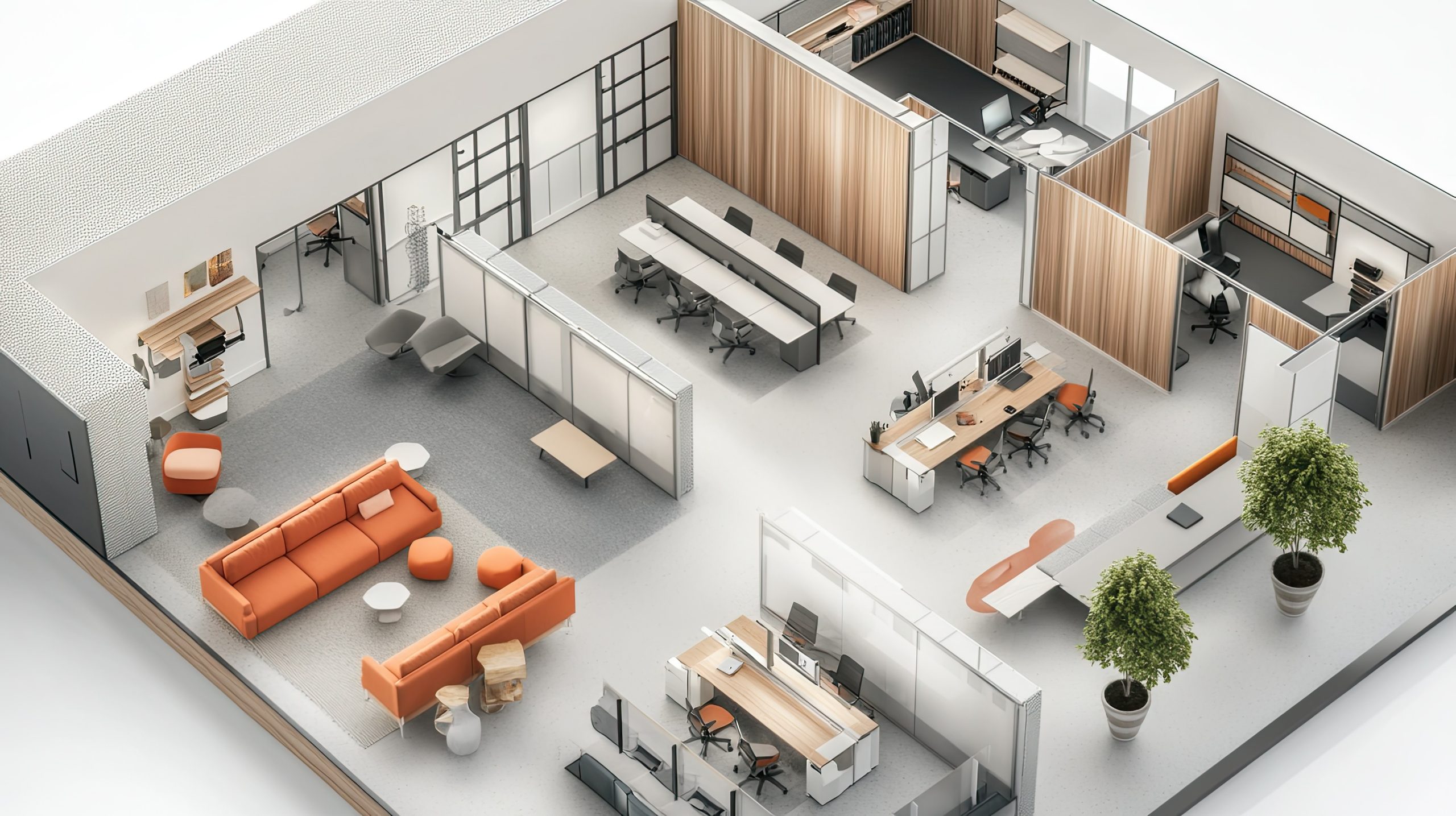 Modern Office Space Design: Architectural 3D Isometric Rendering Modern Office Space Design: Architectural 3D Isometric Rendering
