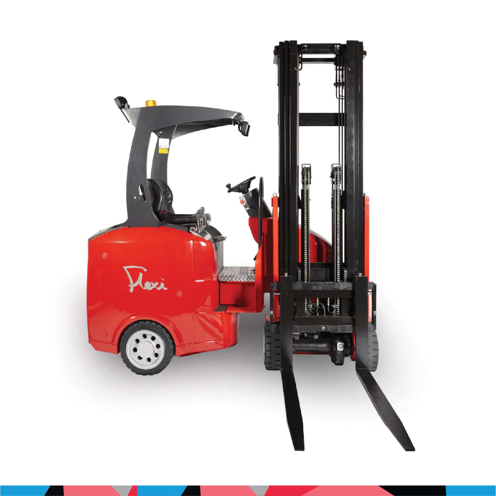 Articulated forklift trucks are suited to very narrow aisle pallet racking allowing a smaller turning circle for tight manoeuvres