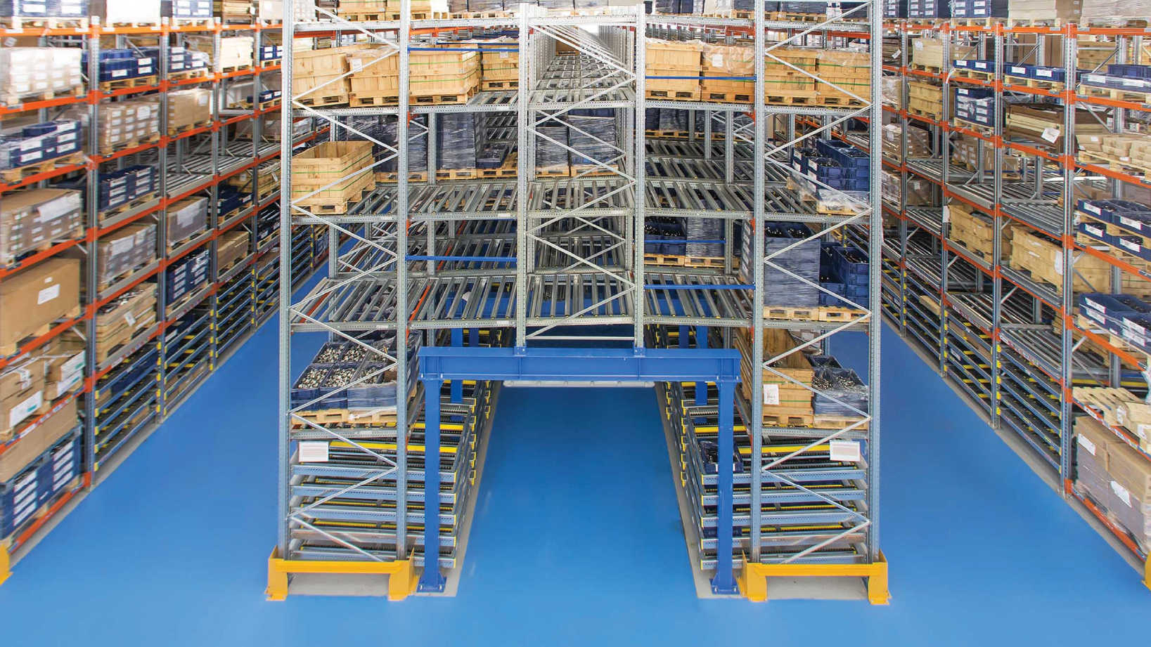 Dynamic Storage Systems such as Push-Back Racking allows faster stock rotation and higher picking frequency