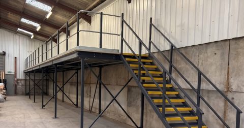 mezzanine floor within brook bell tents' warehouse