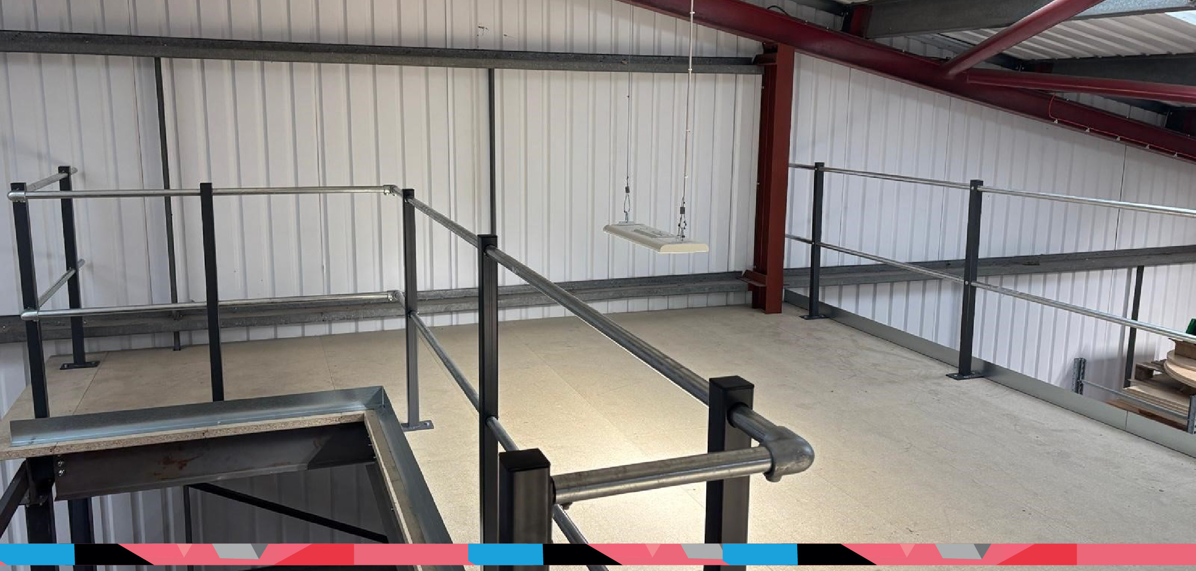A mezzanine floor design that has been created to maximise vertical space