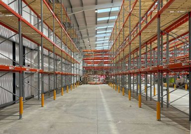 Skin Cupid warehouse with newly installed pallets for warehouse optimisation.