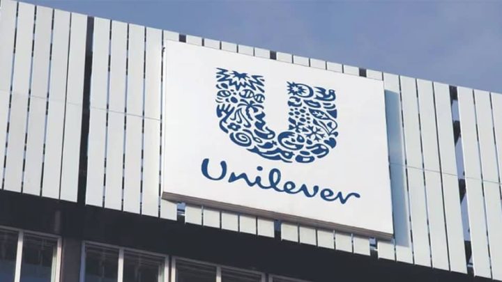 Warehouse exterior with the Unilever logo displayed on the building.