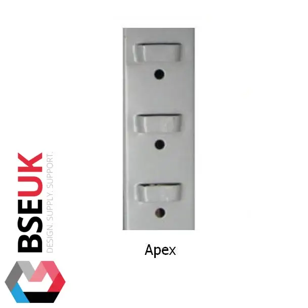 This is an Apex pallet racking upright.