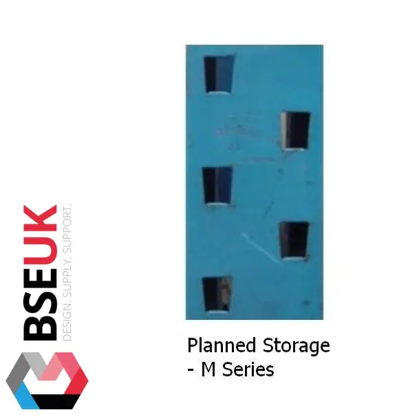 Planned Storage M series pallet racking uses uprights like this one.
