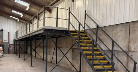 mezzanine floor within brook bell tents' warehouse