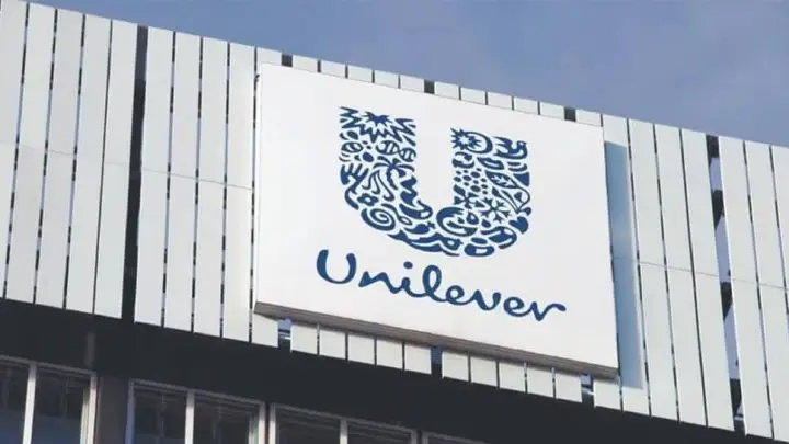 Warehouse exterior with the Unilever logo displayed on the building.